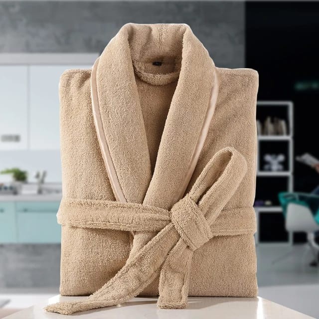 Serviette Polaire Chemise De Nuit, Peignoir D'hiver Chaud En Coton Éponge Pour Hôtel, Salon Peignoir En Coton Épais Pour Hommes, Serviette Polaire, Vêtements De Nuit, Couleur Pure, Long En Flanelle