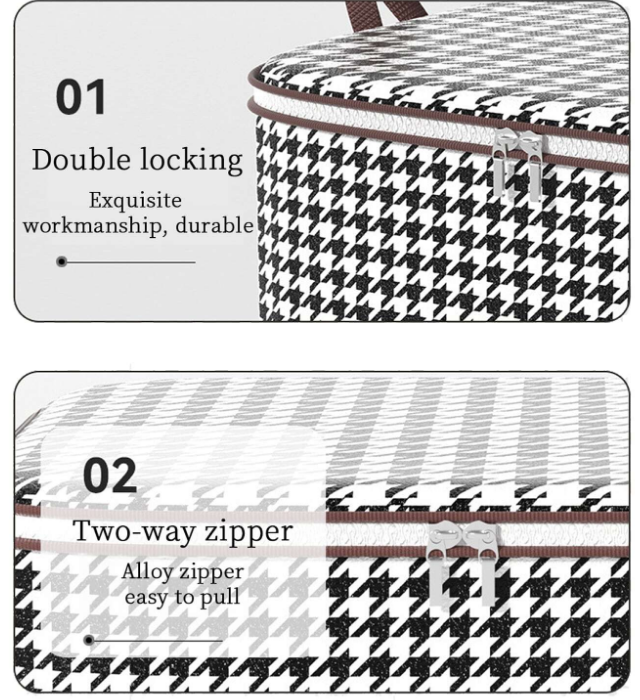 Panier à linge, Sacs de rangement pour vêtements, sac de rangement à fermeture éclair non tissé, panier de rangement pour couette mobile, sac de rangement pour vêtements de grande capacité de voyage