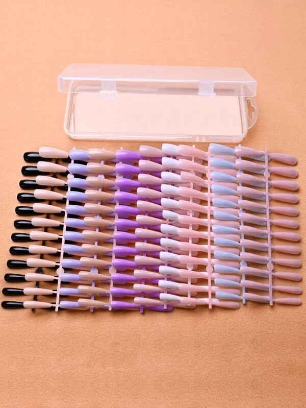 240 Pièces Faux Ongles De 10 Couleurs Mixtes