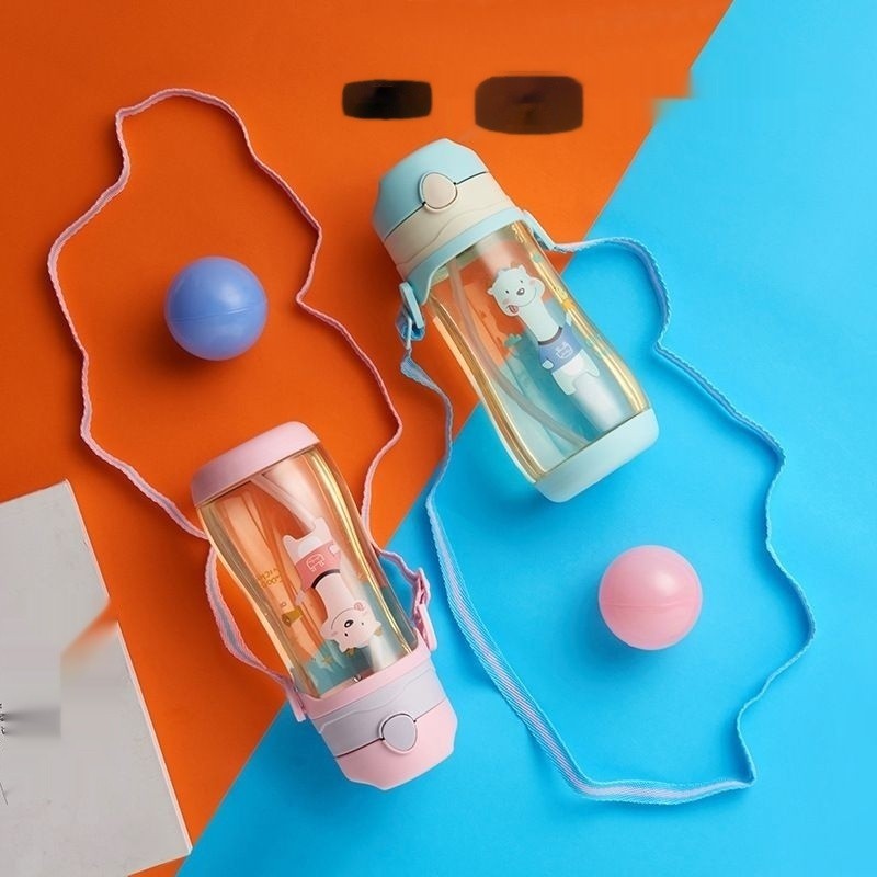 Bouteilles D'eau Mignon, Dessin Animé Avec Motif,  En Plastique, Bouteille D'eau En Plastique Transparent Givré De Boissons Eau Cupule Gourdon Eau