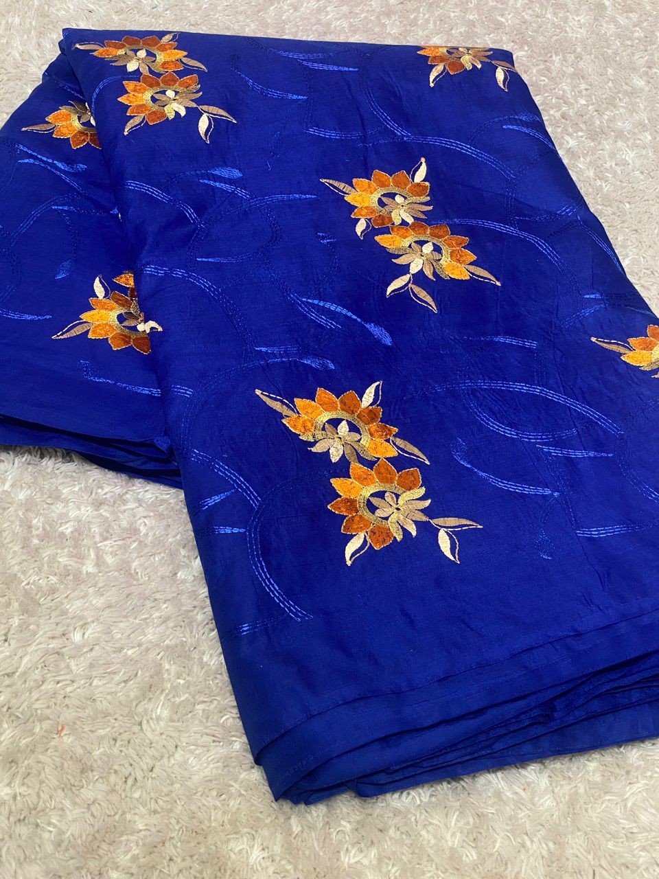 Tissus Pour Mesdames Voile Brodé Pièce 5 Yards