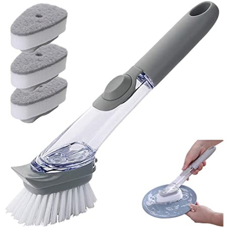Brosse de Nettoyage Pour Lave-Vaisselle Avec Doseur de Savon Brosse de Nettoyage