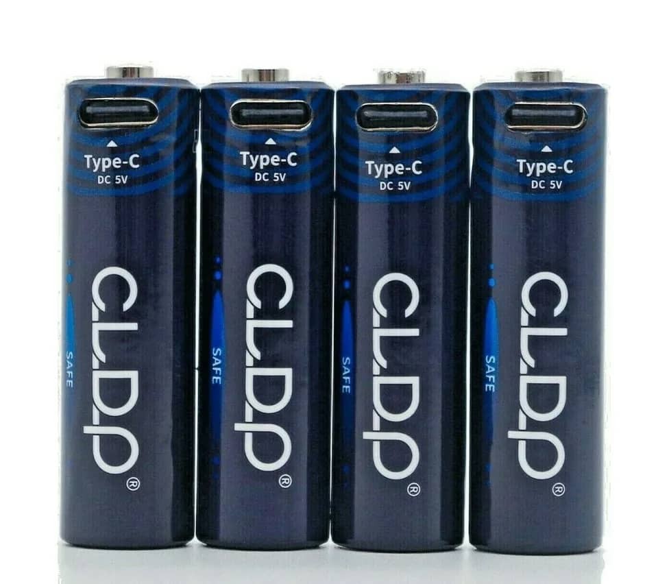 Ensemble 4 Batteries Portables Rechargeables USB AA, Batterie USB 1800mwh Type C Piles AA Rechargeables