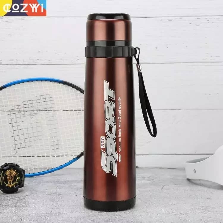 Flacon Isotherme En Acier Inoxydable - 800 ml - Marron