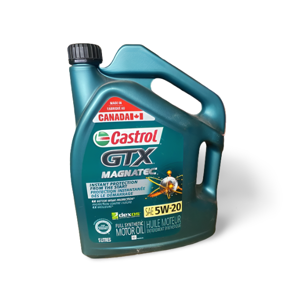 Huile À Moteur Castrol GTX Magnatec, 5W20, Pour Moteur À Kilométrage Elevé 5 Litres, Entièrement Synthétique,  Instant Protection