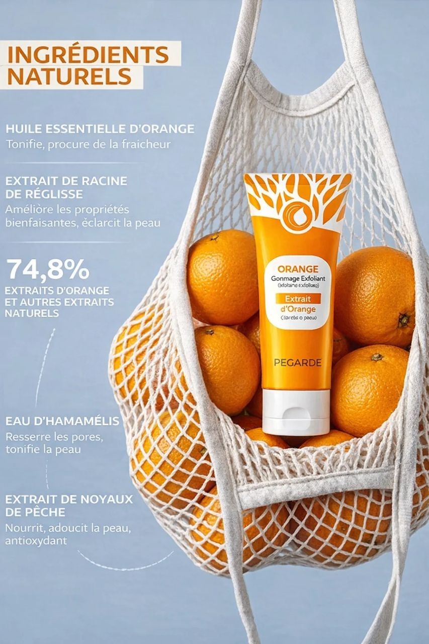 Gel Exfoliant Éclaircissant à l'Extrait d'Orange - Teint Éclatant (50g)