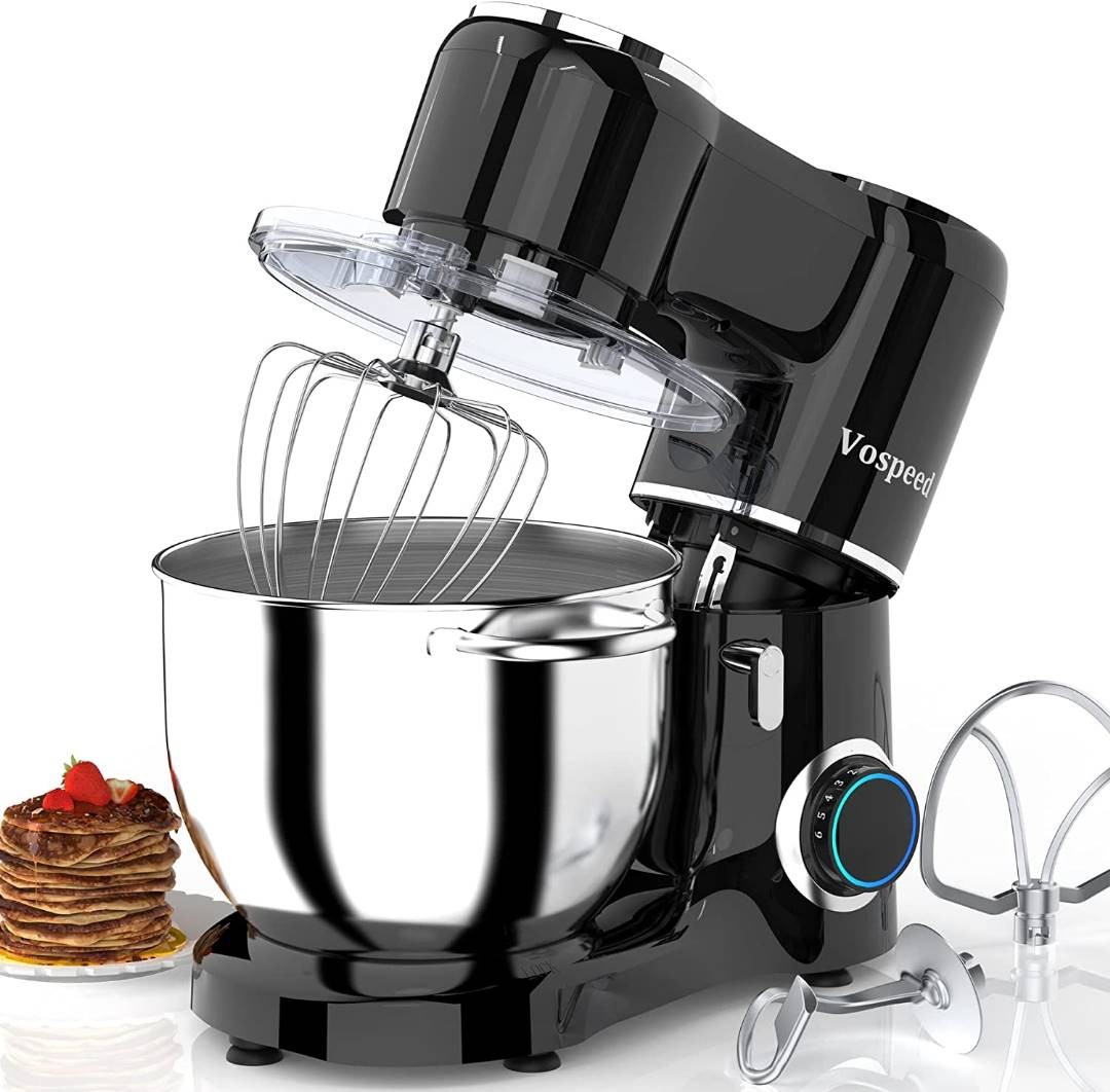 Mélangeur De Supports A Vitesse Variable  Mélangeur De Cuisine A Tête Inclinée 660W  Avec Bol De Mélange En Acier Inoxydable 8.5 QT Batteur Crochet A Pâte  Fouet  Usage  Domestique  Noir
