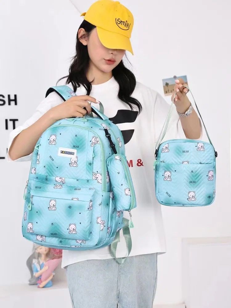 Ensemble 3 pièces sac à dos d'école + trousses +Sac isotherme