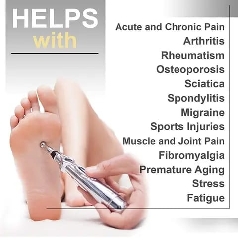 Stylo De Massage, Soulage La Plupart Des Douleurs Et Nous Remets En Forme En Un Laps De Temps, Doté D'une Notice D'utilisation Très Bien Détaillée, Stylo D'acupuncture Électronique, Aiguille De Massag