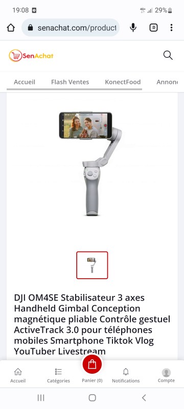 DJI OSMO 5 Stabilisateur 3 axes Handheld Gimbal Conception magnétique pliable Contrôle gestuel ActiveTrack 3.0 pour téléphones mobiles Smartphone Tiktok Vlog YouTuber Livestream