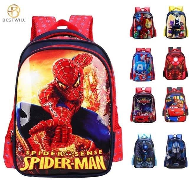 Sac  A Dos Marvel Pour Enfants, Sac D'école De Marque Avec Dessin Animé Iron Man, Sac A Epaule Spiderman Pour Ecoliers