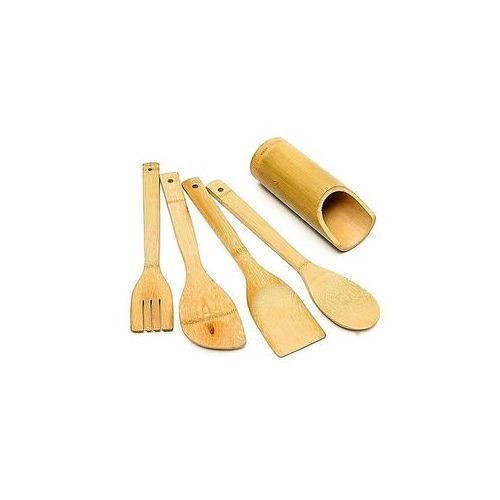 Lot de 5 ustensiles de cuisine en bois - spatule, cuillère, cuillère ajourée, pour salade