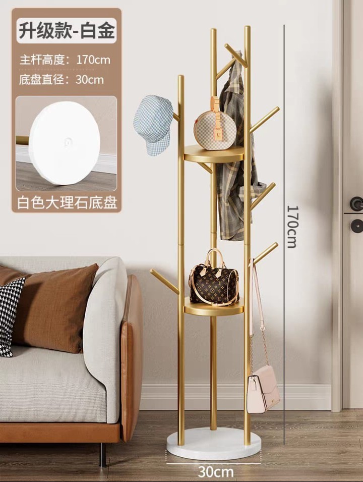Porte-Manteau En Métal Cintre D'arbre Autoportant Porte-Manteaux Autoportants Crochets De Haute Qualité Et Base En Marbre Stable Pour Sacs À Main Entrée Hall Chambre C,170 * 32CM