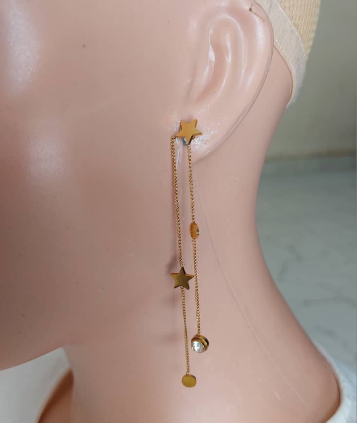 Boucles D'oreilles En Plaqué Or Acier Inoxydable Qui Ne Se Décolore Pas