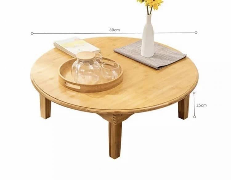 Table Pliante, Table Basse Ronde Nordique Simple Domestique, Balcon En Bois Massif, Table De Loisirs De Salon, Table À Thé