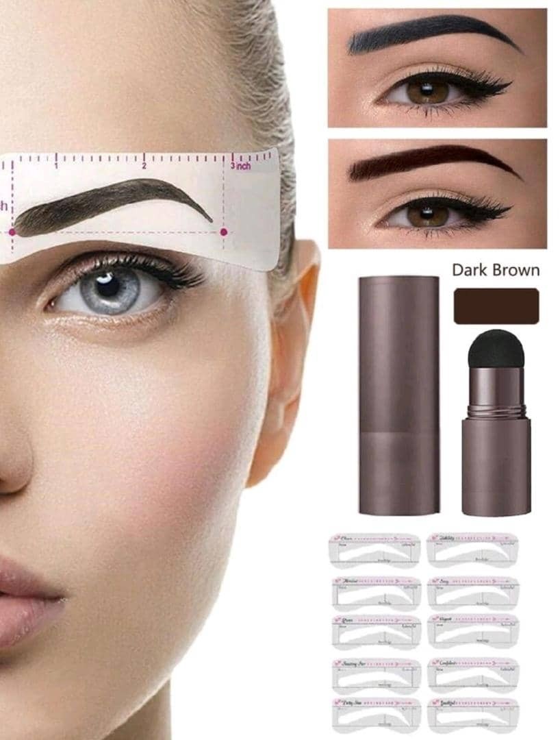 Modèle De Contour De Ligne De Cheveux En Bâton Naturel, Kit De Mise En Forme Des Sourcils