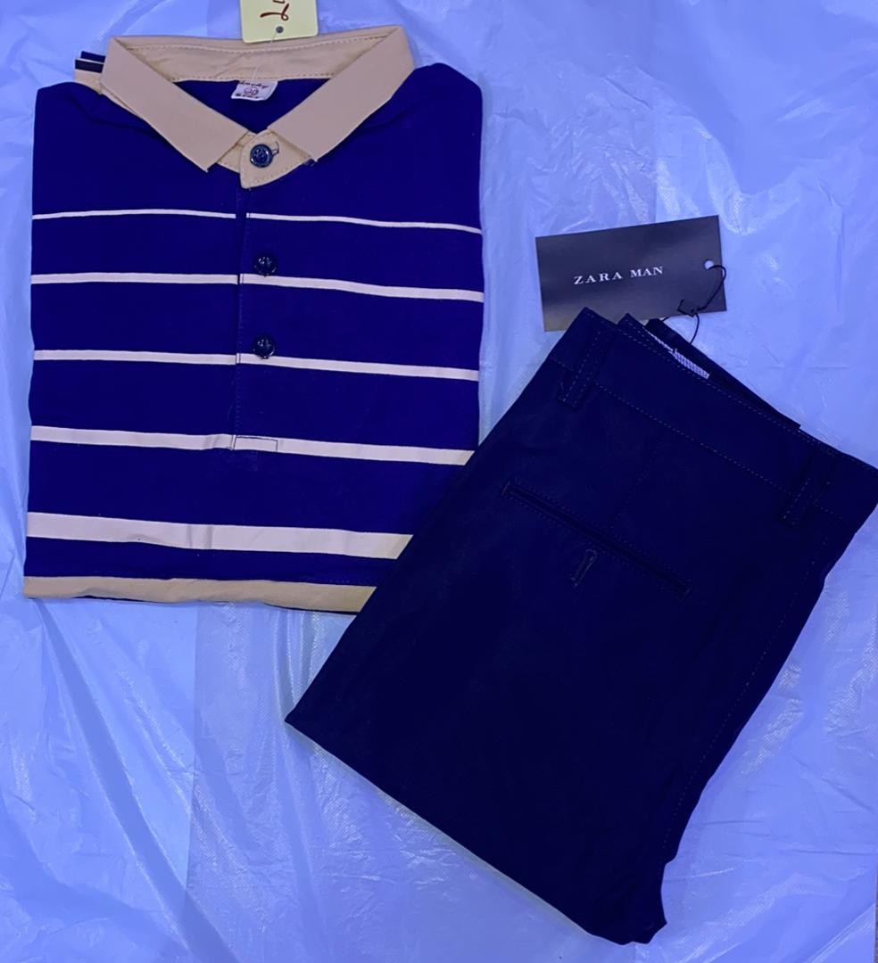 Ensemble Pantalon Et T-shirt Courte Manche En Coton Pour Les Les Garçons Âgés Des 9 À 12 Ans Pour  Les  Études, Les Cérémonies Les Événements