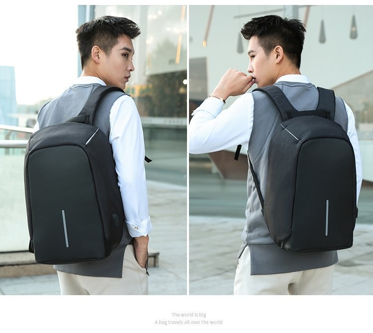 Sac A Dos Multifonctionnel Pour Ordinateur Portable, Sac D'affaires Pour Ordinateur 15 Pouces, Sac A Livres Pour Etudiant, Port De Chargement USB Antivol, Résistant A L'eau