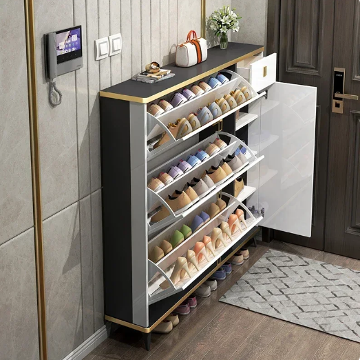 Armoire à chaussures rotative mince, meubles de hall modernes, armoires