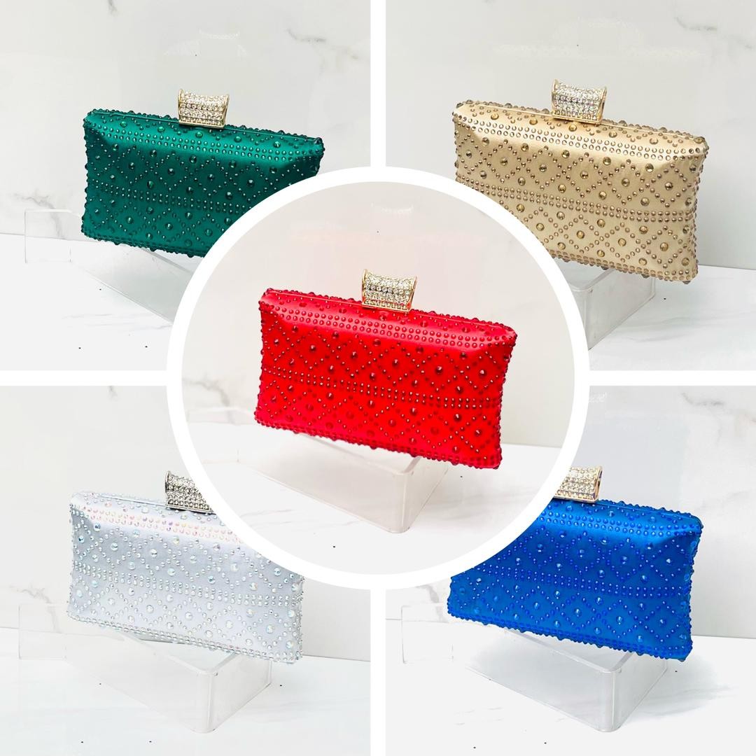 Femmes Pochette Clutch De Cérémonie Mariage, Femmes Solide Couleur Strass Soirée Sac De Soirée De Bal De Mariée De Mariée De Mode De Mariée Classique Sac À Main Plat Cristal Partie Embrayages Sac À Ma
