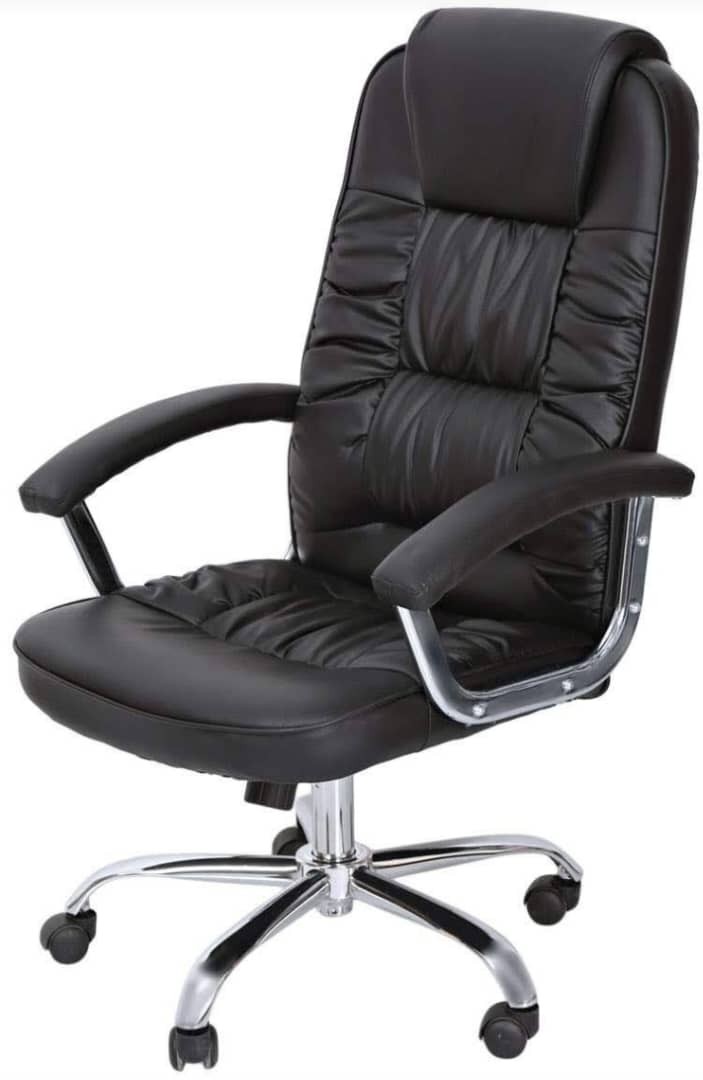 Chaise De Bureau De Direction En Cuir À Dossier Haut - Noir,  Cette Chaise De Bureau Ergonomique Respecte Ou Dépasse Les Normes De L'industrie En Matière De Sécurité Et De Durabilité
