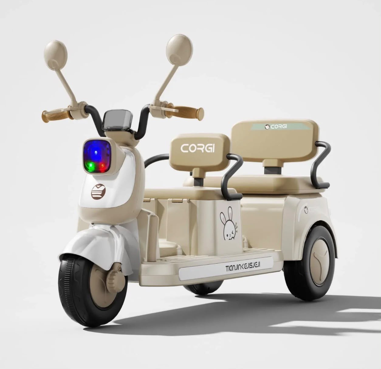 Tricycle électrique pour enfants Double Siège avec télécommande Moteur Double 12v 7Ah