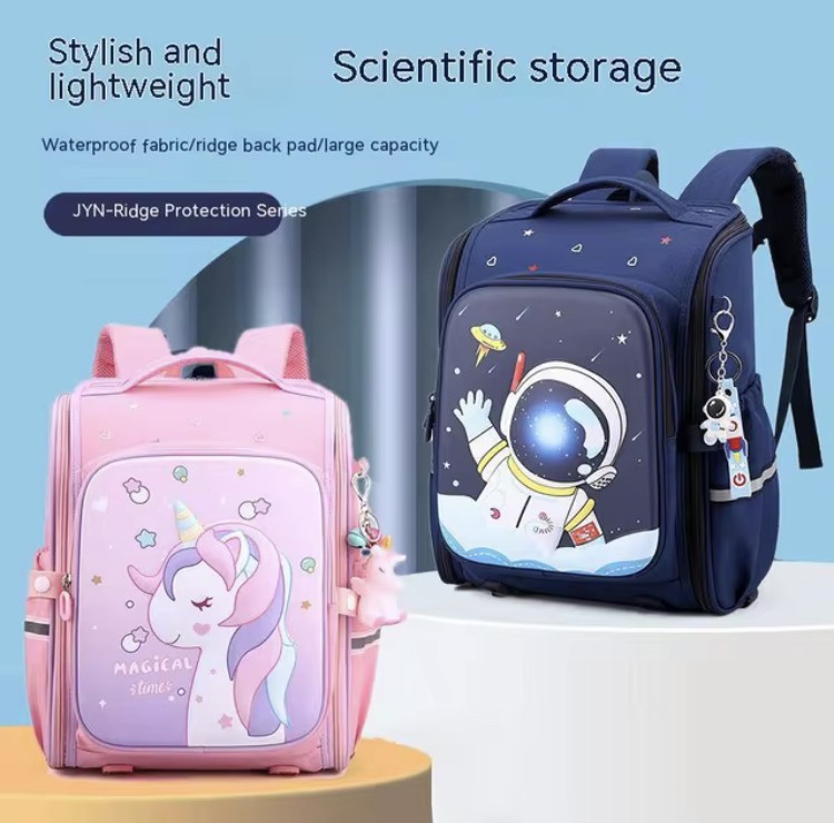 Sac à dos pour enfants de première classe 1-3, grande capacité, filles, Garçons Joli sac à dos à imprimé dessin animé pas de nounou