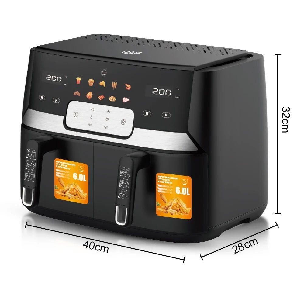 Robolux Friteuse Sans Huile XXL, 10 Litres Air Fryer Tactile, Cet Appareil De Cuisine Moderne Est Conçu Pour Offrir Une Expérience De Cuisson Saine Et Délicieuse, Sans Fumée Ni Huile