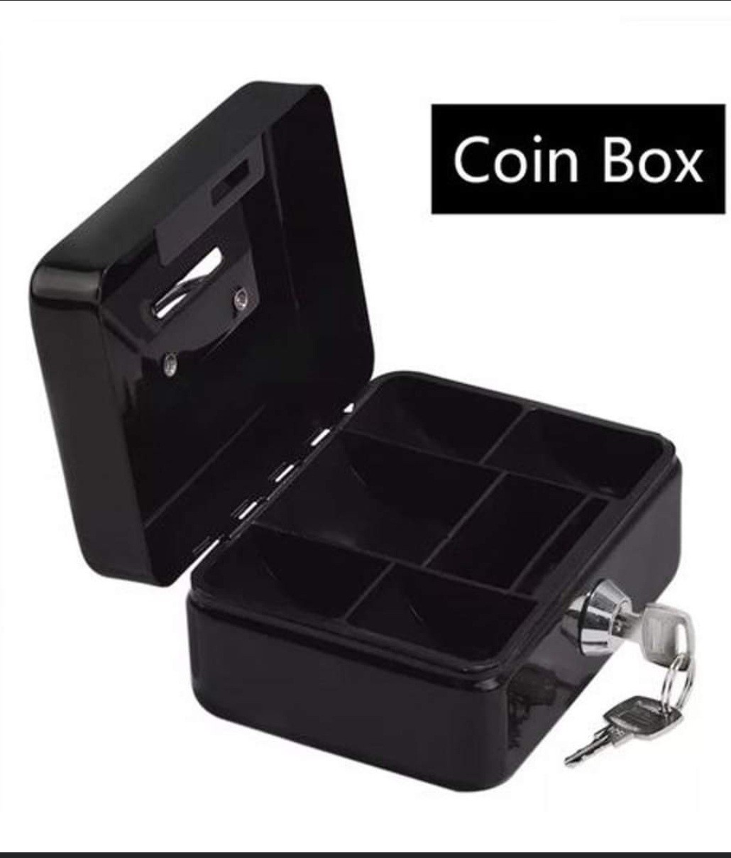 Cash Box Caisse À Monnaie En acier Avec 2 Clefs Petit Model Noir