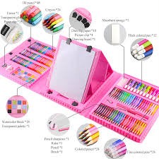 Ensemble De Stylos À Aquarelle, Pastels À L'huile Et Crayons De Couleur, 208 Pièces Pour Etudiants, Outil De Peinture Artistique Pour Enfants