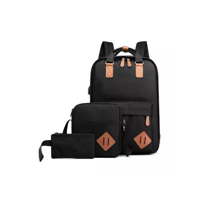 Ensemble Sac à Dos 3 Pièces Backpack SMART  Noir