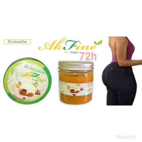 Bio Naturelle Crème Akpi -fenugrec-kigelia+ Seins - Fesses - Hanches - 200 Gr (pot Blanc ou transparent)