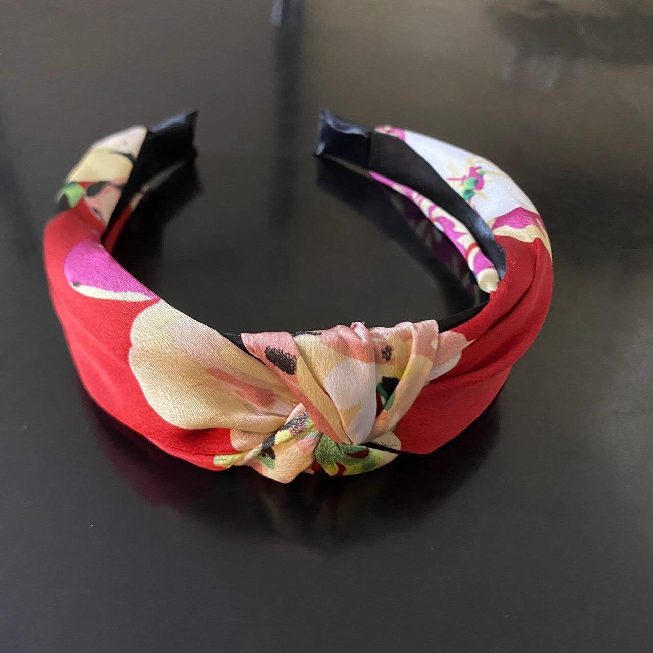 Bandeaux Pour Femmes Large Couleur Unie Élastique, Bandeau De Cheveux En Tissu Mélangé Accessoires Pour Cheveux, Serre-tête  Rouge Fleuri Avec Noeud Sur Le Dessus, Serre-tête  Orné De Pierres Multicol