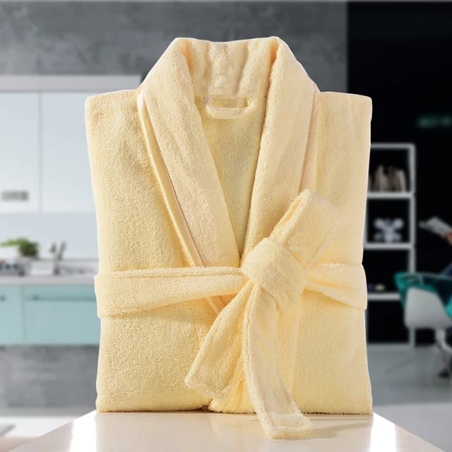 Serviette Polaire Chemise De Nuit, Peignoir D'hiver Chaud En Coton Éponge Pour Hôtel, Salon Peignoir En Coton Épais Pour Hommes, Serviette Polaire, Vêtements De Nuit, Couleur Pure, Long En Flanelle