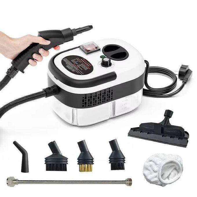Nettoyeur à vapeur portatif haute température et pression 2500W, Machine de nettoyage à vapeur pour voiture, climatiseur, hotte de cuisine,, nettoyage des sols, 1200ml.