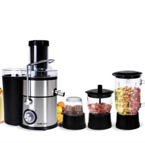 Machine 4 in 1 électrique: extracteur de jus, mixeur, blender et grinder