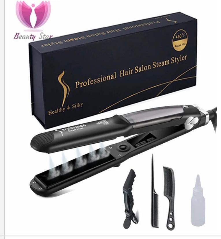 Fer À Lisser À Vapeur Professionnel 2 En 1, Température Réglable, Chauffage Rapide, Lissage Des Cheveux, Fer À Friser