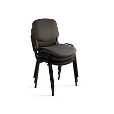 Ensemble De 3 Chaise Visiteur En Tissu – Noir