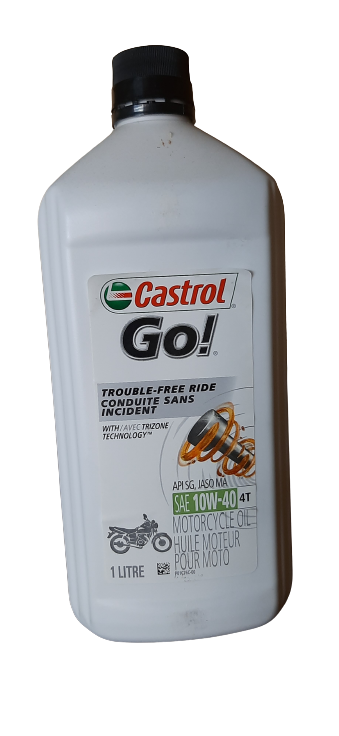 Huile Moteur Castrol GO! SAE 10W-40 Lot De 12 Bouteilles D'huile Pour Moto 1 Litre Entièrement Synthétique