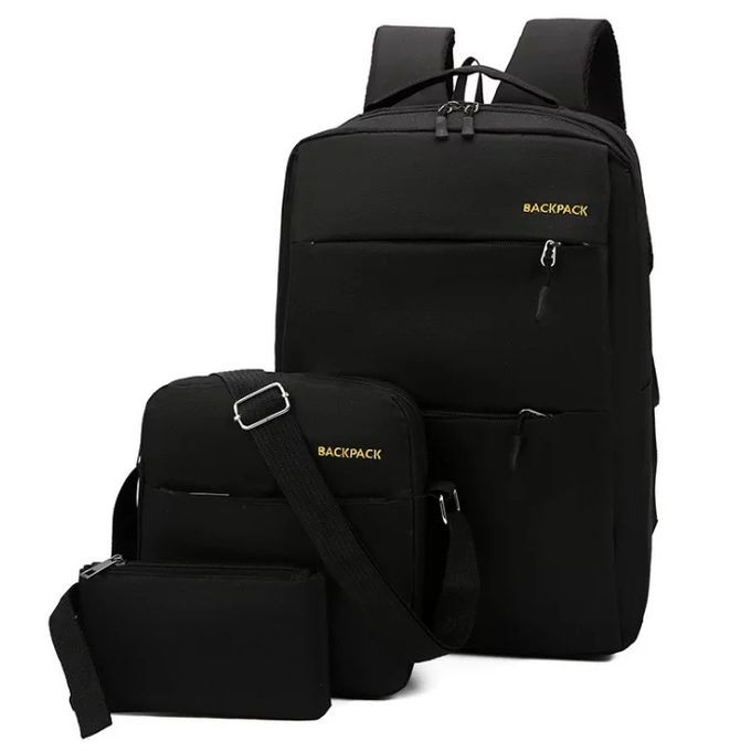 Ensemble Sac à Dos 3 Pièces pour PC BlackPack Noir