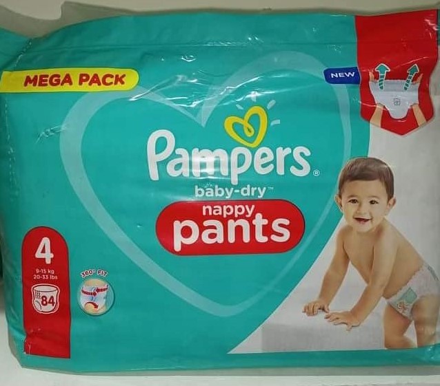 Couche Mega Pack pampers Baby-dry Nappy Pants Taille 4 de 84 Couches Enfant Entre 9  à 15 kg