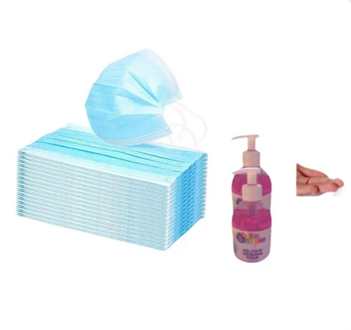 Masque Chirurgical Boîte 50 Masques + 2 Gels