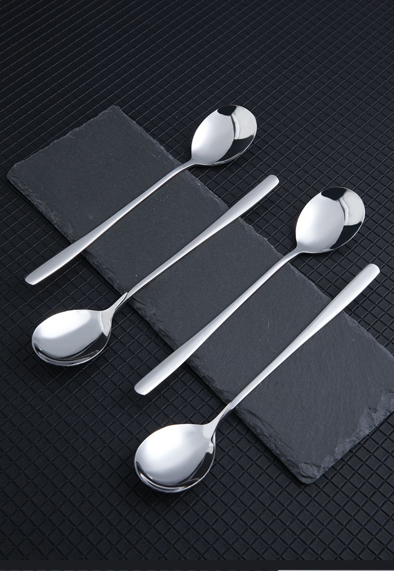 Ensemble Boîte Cadeau 6 Pièces Cuillères, Couverts En Acier Inoxydable, Cuillère Coréenne De Ménage À Long Manche Remuer Dessert Café Thé Cuillère De Table