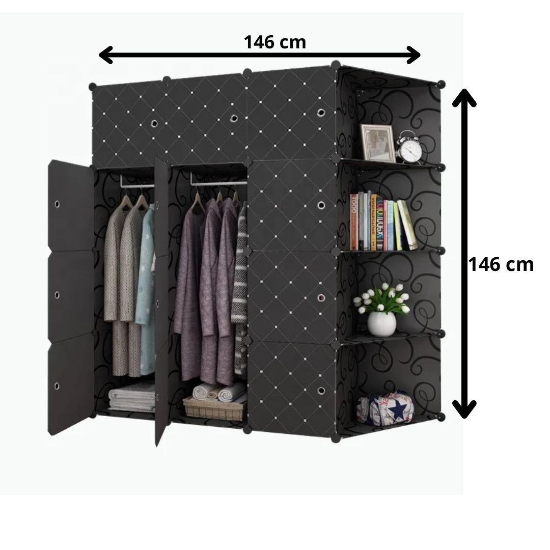 Armoire Penderie 3 battants en plastique plus 4 étagère