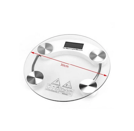 Pèse-personne Electronique Ronde Balance en Verre Transparent