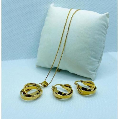 Ensemble Chaîne Femme Plaqué or + Boucle D'oreilles