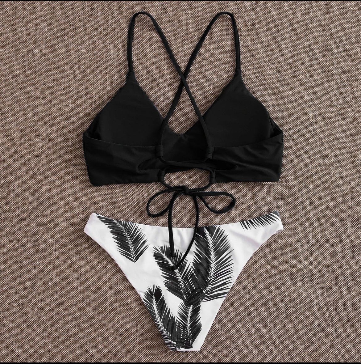 Maillot De Bain Pour Femmes, Couleur Unie, Sexy, Élastique, Taille Haute, Ensemble Deux Pièces, Dos Nu, Pour La Plage, Pour L'été