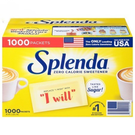 Sucre Diabète Splenda Boîte de 1 000 sachets Individuels d'édulcorant 0 Calorie, en Granulés.