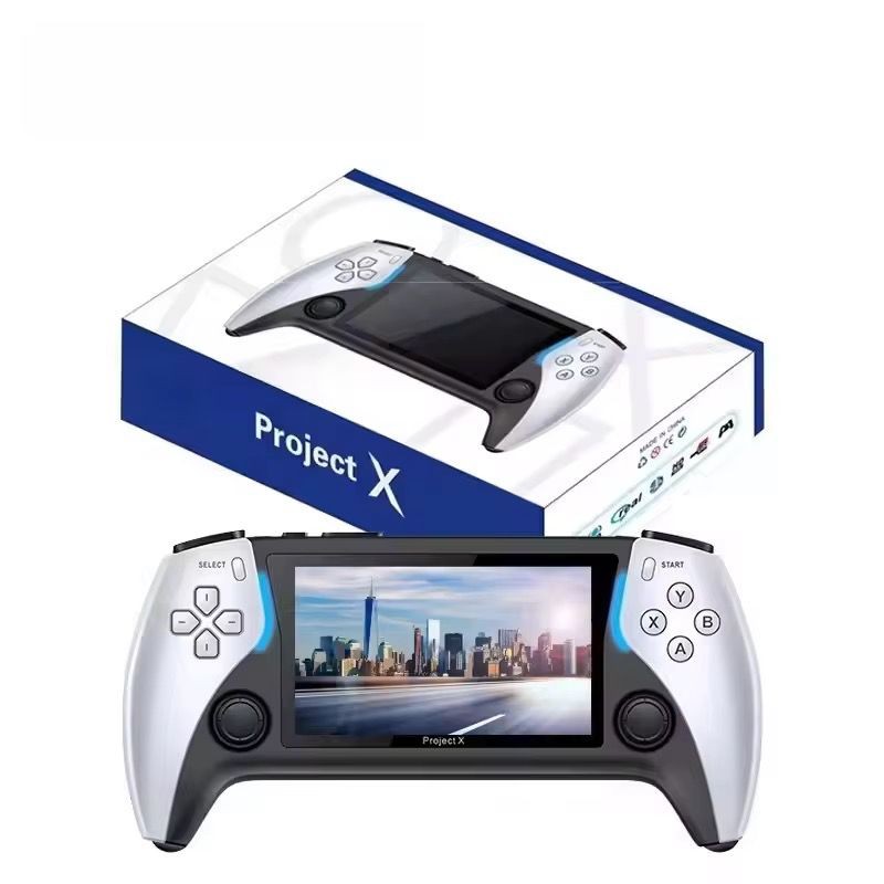 Console de jeux project X 4,3 pouce, écran IPS Haute Définition, prend en charge la sortie PS1 Arcade HD avec plusieurs jeux à l'extérieur rechargeable