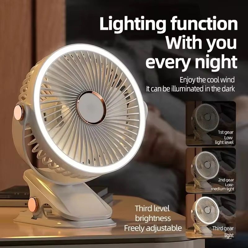 Ventilateur avec Fixation - Lampe Led - Télécommande